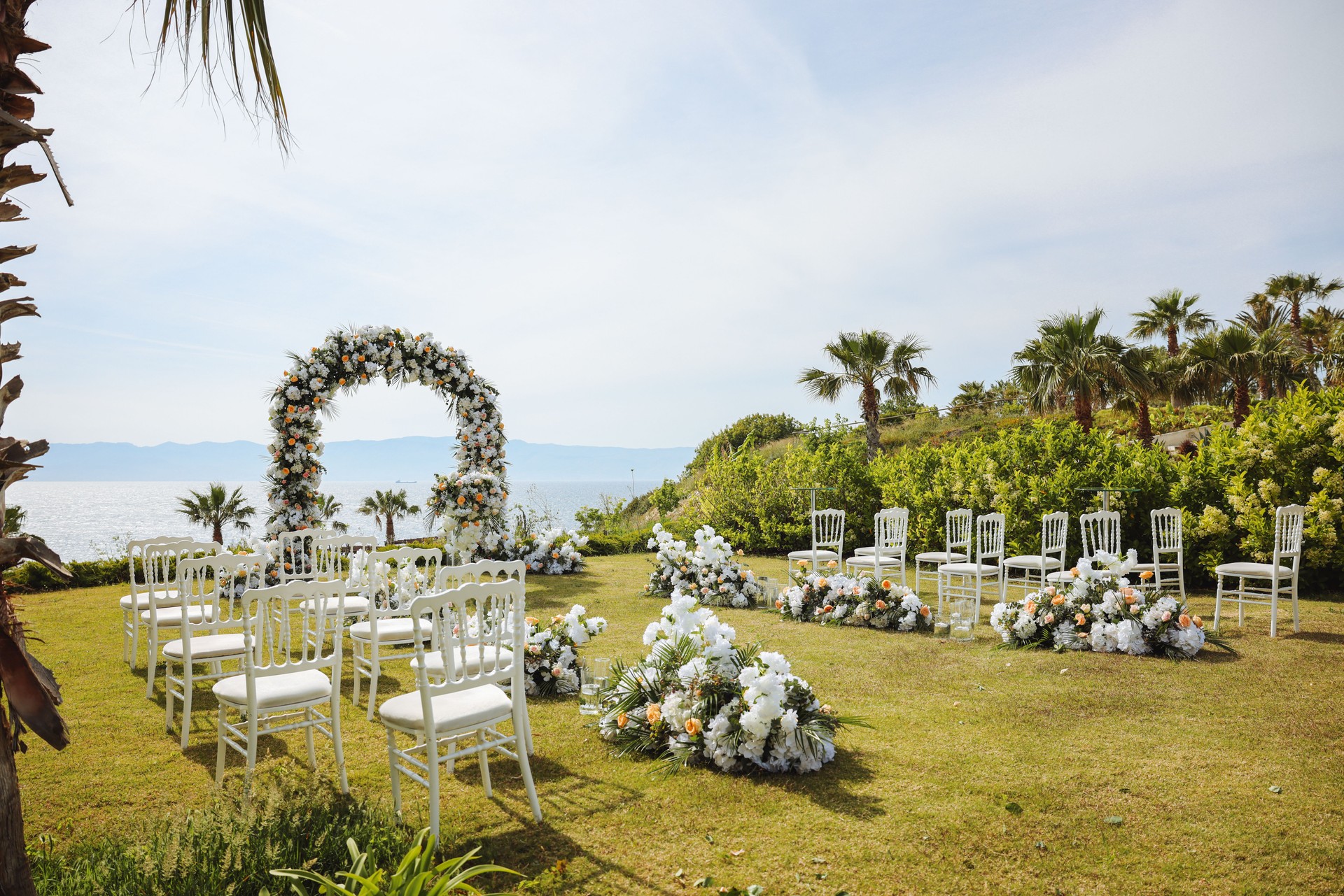 Beautiful wedding arch on the beach