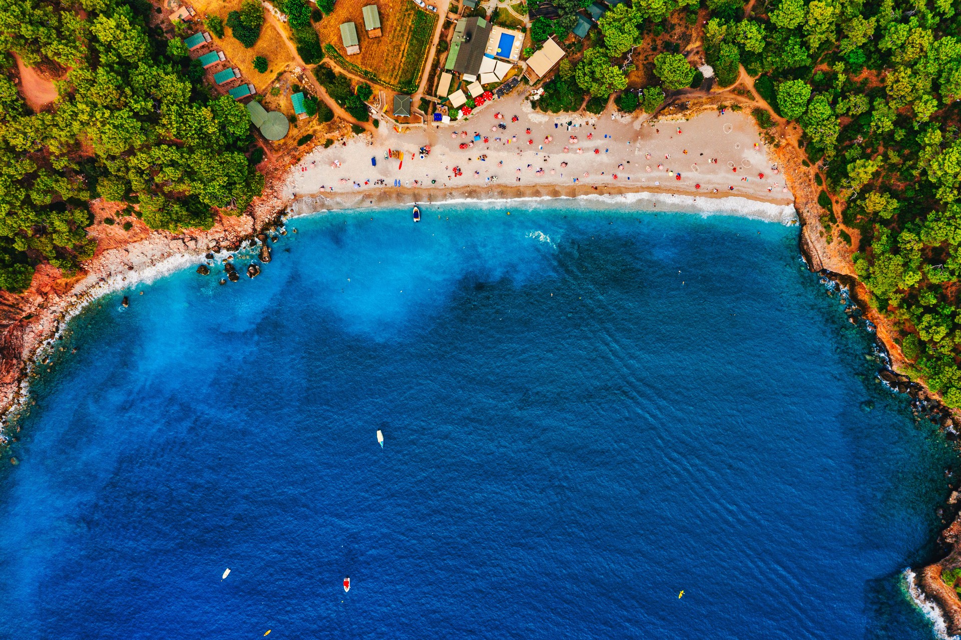 Aerial view of Kabak Bay in Mugla