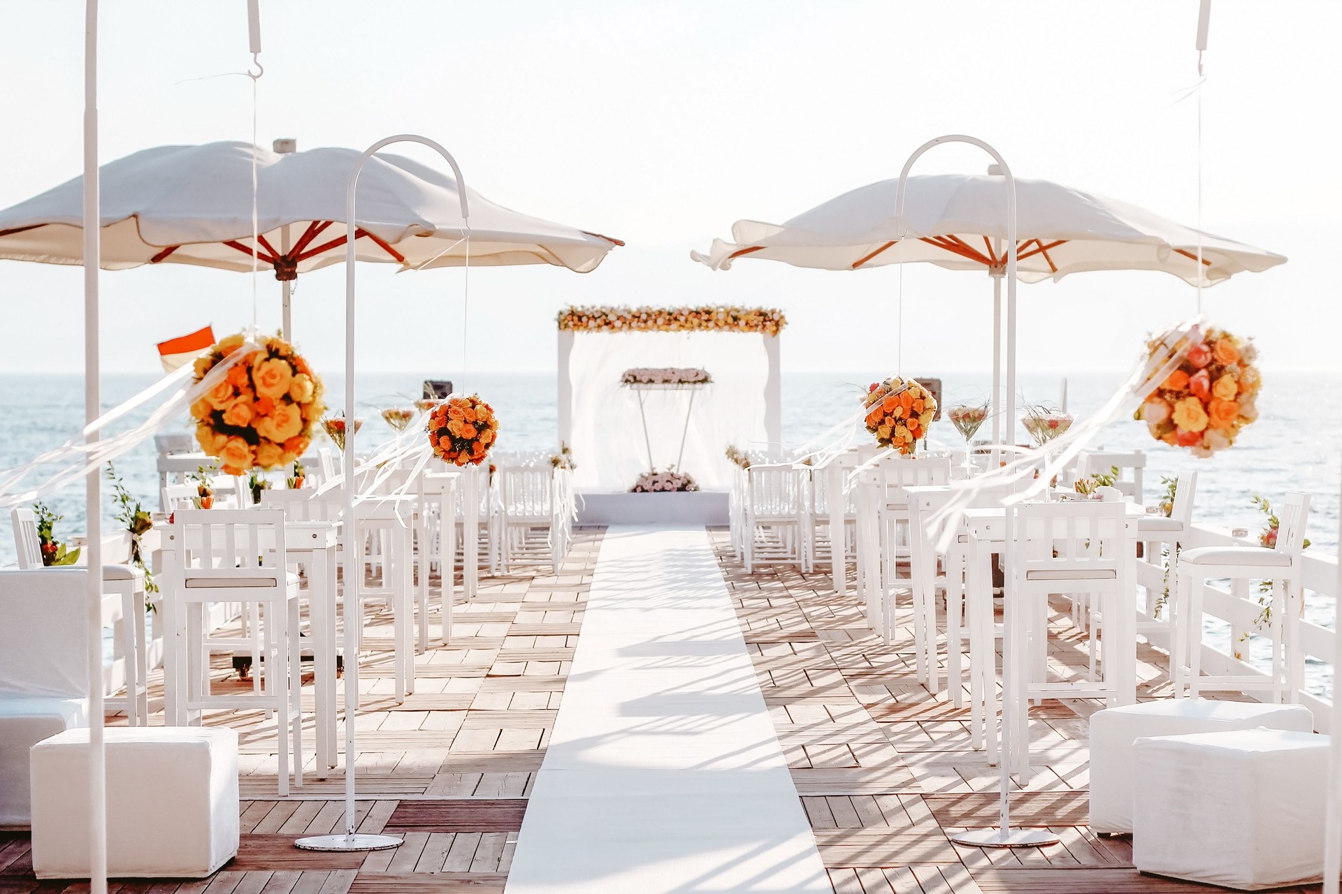 Empty wedding stage background